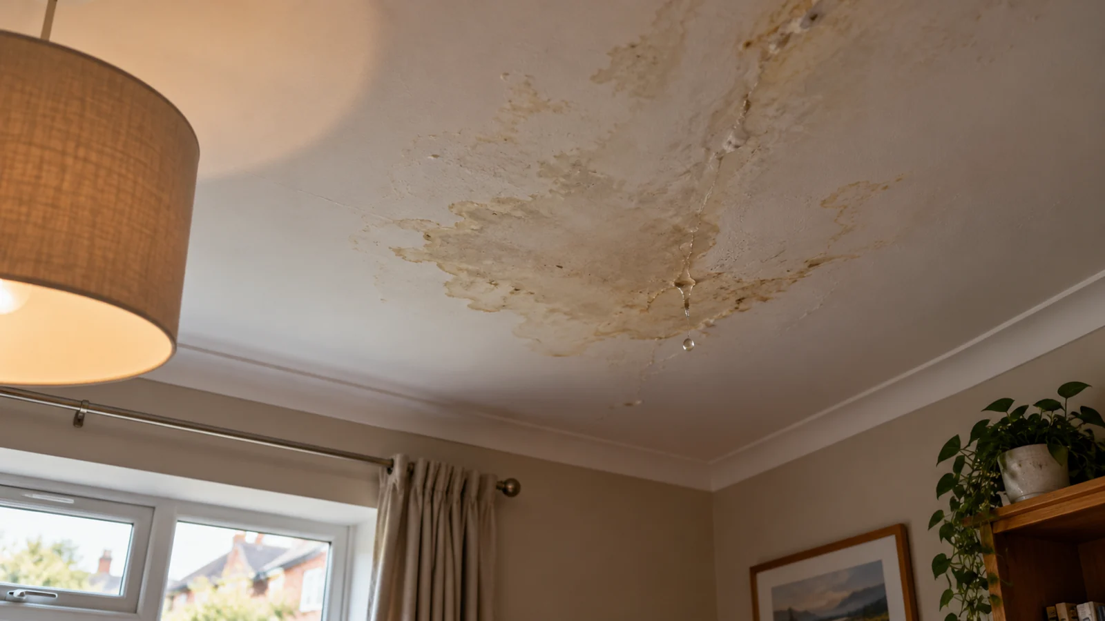 Why is an extension ceiling wet near the wall – example of the relevant building condition